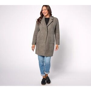 Barefoot Dreams $218 Olive Branch Plus Size 1X‎ CozyChic Coat With Patch Pockets